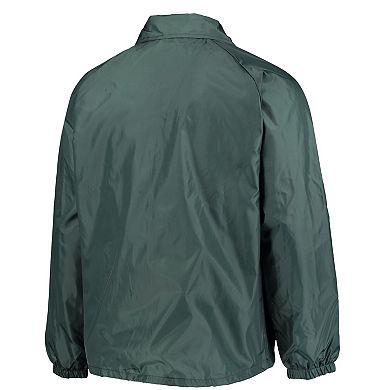 Men's Green Green Bay Packers Coaches Classic Raglan Full-Snap Windbreaker Jacket