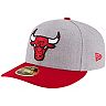 Men's New Era Heathered Gray/Red Chicago Bulls Two-Tone Low Profile 59FIFTY Fitted Hat