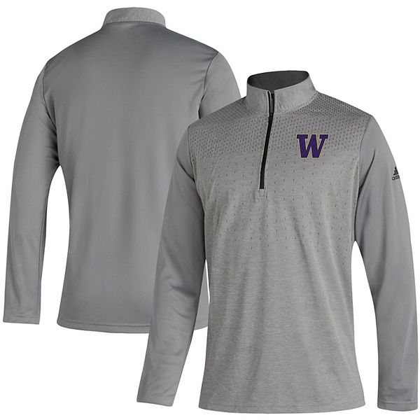 Men's adidas Gray Washington Huskies College UPF Quarter-Zip Pullover Jacket