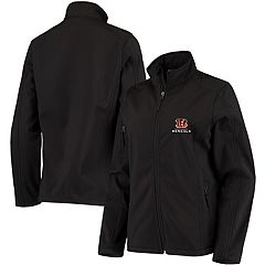 Women's WEAR by Erin Andrews Black/White Cincinnati Bengals Color-Block  Full-Zip Hoodie