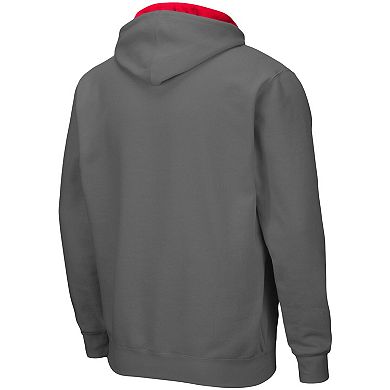 Men's Colosseum Charcoal Nebraska Huskers Big & Tall Full-Zip Hoodie