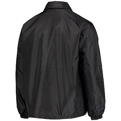 Men's Black Minnesota Vikings Coaches Classic Raglan Full-Snap Windbreaker Jacket