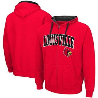 Men's Colosseum Red Louisville Cardinals Big & Tall Full-Zip Hoodie
