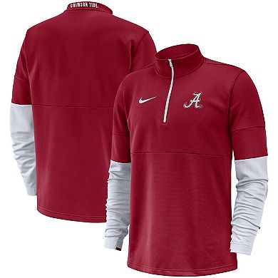 Men's Nike Crimson Alabama Crimson Tide Coaches Quarter-Zip Pullover Jacket