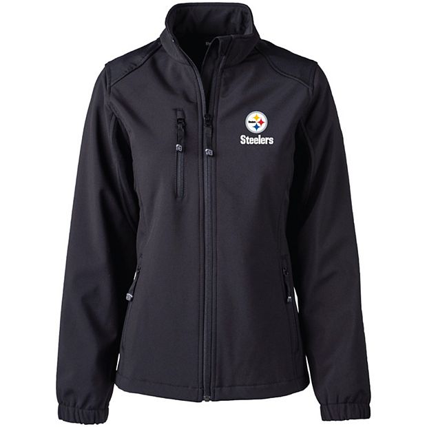 Women's Dunbrooke Black Pittsburgh Steelers Softshell Fleece Full-Zip Jacket