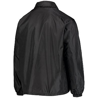 Men's Black Cincinnati Bengals Coaches Classic Raglan Full-Snap Windbreaker Jacket