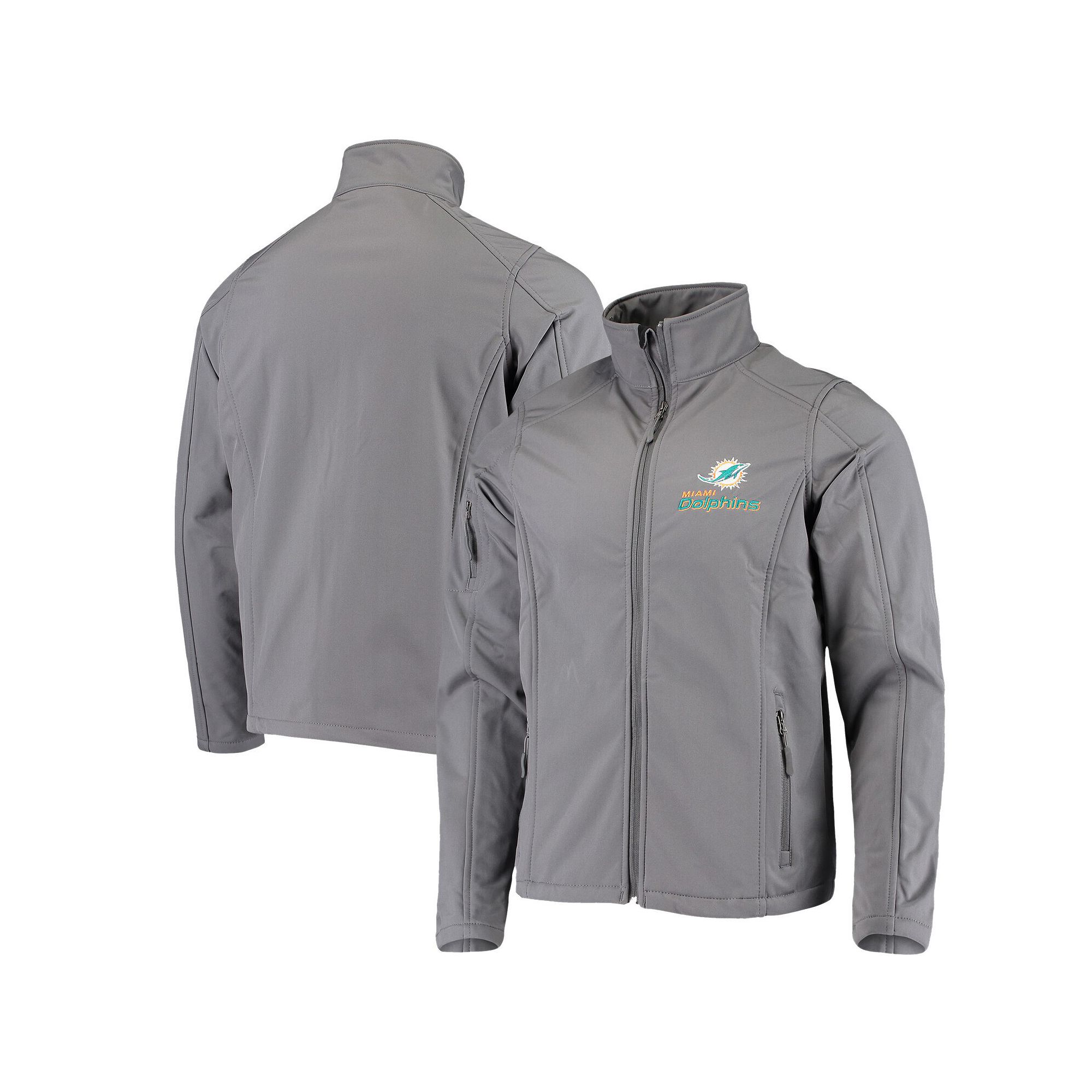 Mens Dunbrooke Charcoal Miami Dolphins Sonoma Softshell Full-Zip Jacket, S