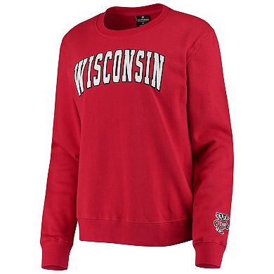 Women's Colosseum Red Wisconsin Badgers Campanile Pullover Sweatshirt