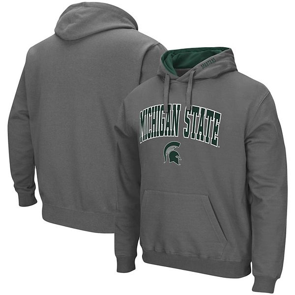 Men's Colosseum Charcoal Michigan State Spartans Arch & Logo 2.0 ...