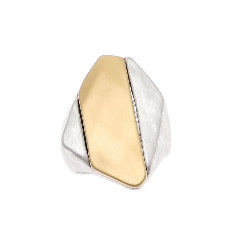 Bella Uno Two Tone Unique Geometric Shape Ring, Womens, Size: 8