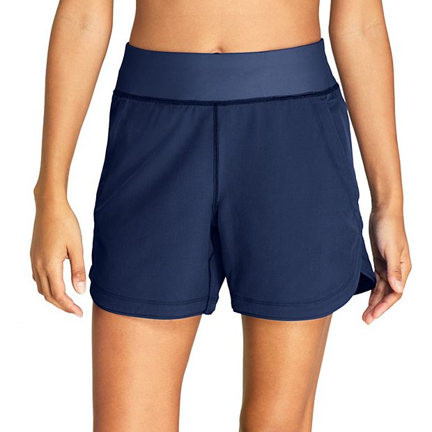 Women's Lands' End 5 Quick Dry Elastic Waist Board Shorts Swim Shorts With  Panty