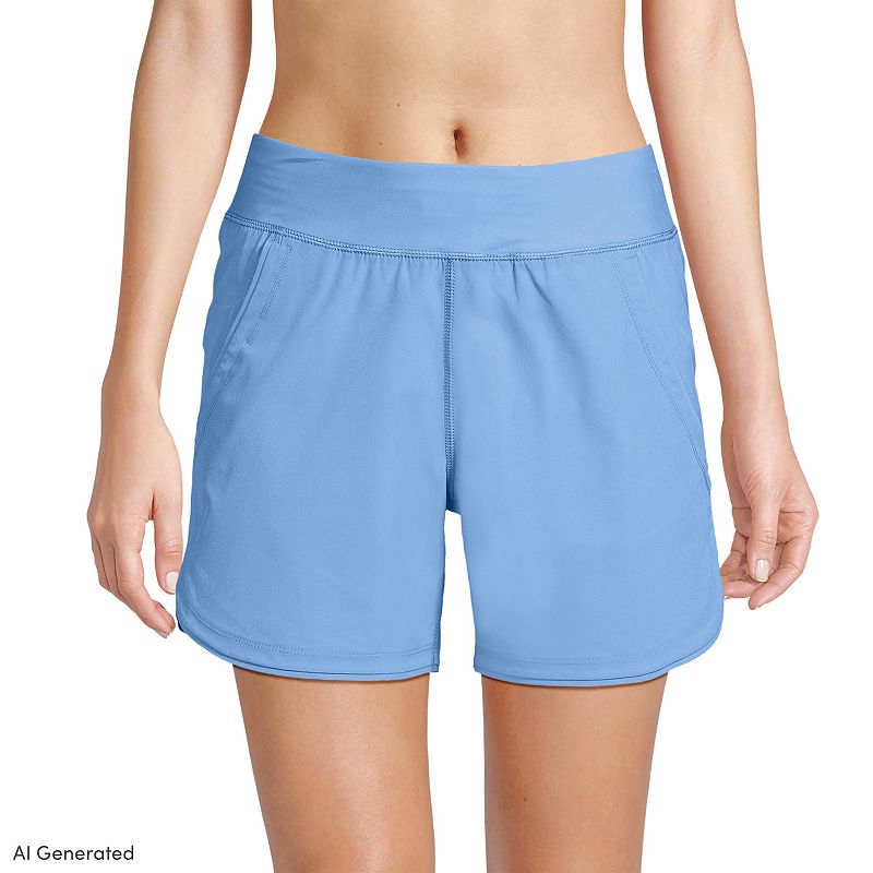 Women's Lands' End 5" Quick Dry Swim Shorts With Panty,