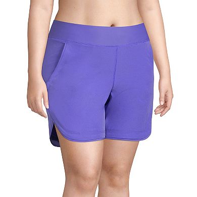 Plus Size Lands' End Quick Dry Thigh-Minimizer With Panty Swim Board Shorts