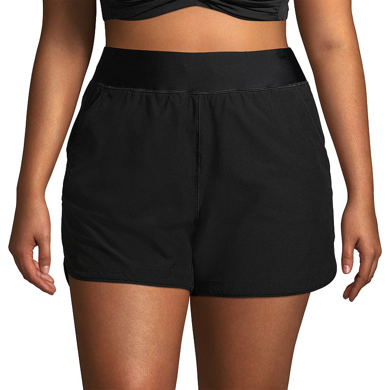 Plus Size Lands End Quick Dry Thigh-Minimizer With Panty Swim Board Shorts