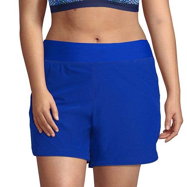 Women's Lands' End 5 Quick Dry Elastic Waist Board Shorts Swim Shorts With  Panty