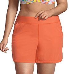 Women's Lands' End 5 Quick Dry Elastic Waist Board Shorts Swim Shorts With  Panty