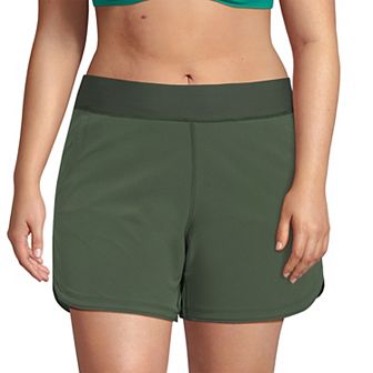 Plus Size Lands' End 5" Quick Dry Swim Shorts With Panty