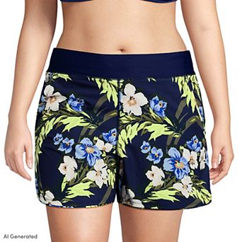 Plus Size Lands' End 5" Quick Dry Swim Shorts With Panty