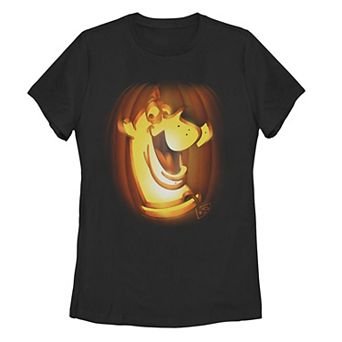 Juniors' Scooby-Doo Big Face Carved Pumpkin Halloween Tee