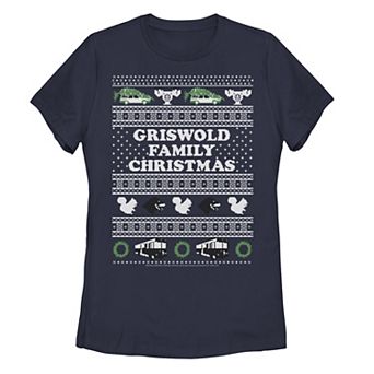 Juniors' National Lampoon's Christmas Vacation Griswold Family Ugly Christmas Sweater Tee