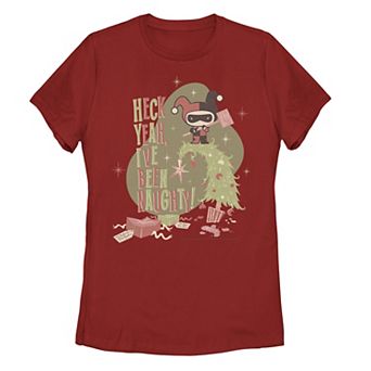 Juniors' DC Comics Harley Quinn "Heck Yeah I've Been Naughty" Christmas Tee