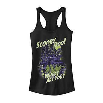 Juniors' Scooby-Doo "Where Are You" Mystery Gang Spooky House Tank Top