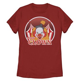 Juniors' Scooby-Doo Ghost Clown Retro Logo Tee
