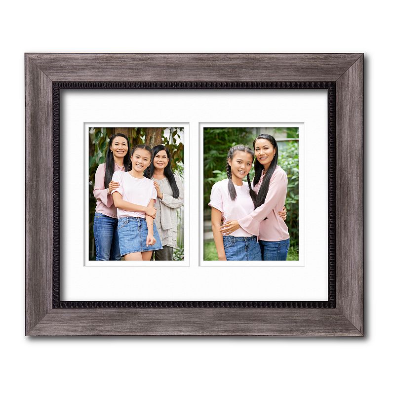 Courtside Market 2-Opening Double Mat 5 x 7 Collage Frame, Black, 11X1