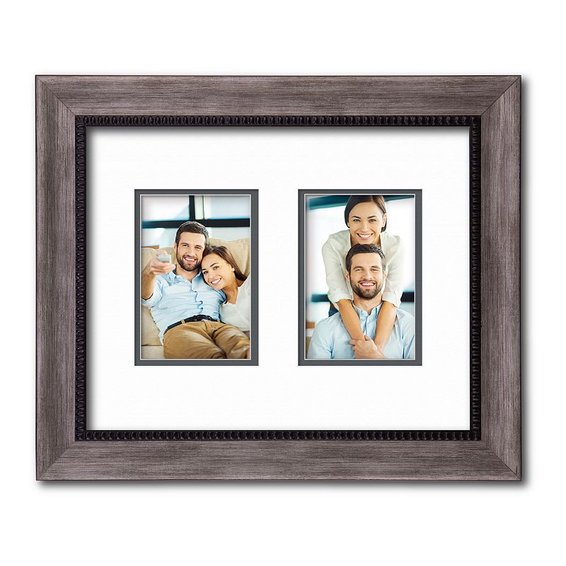 Courtside Market Two Tone 2-Opening 4 x 6 Collage Frame, Black, 11X14