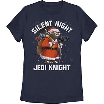 Juniors' Star Wars Silent Knight Yoda Holiday Graphic Tee