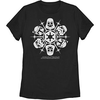Juniors' Star Wars Dark Side Snowflake Christmas Graphic Tee