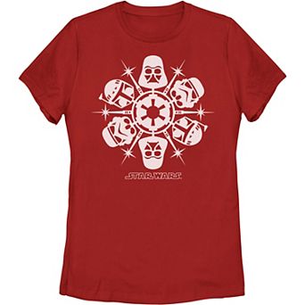 Juniors' Star Wars Dark Side Snowflake Christmas Graphic Tee