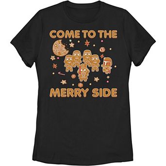 Juniors' Star Wars Christmas Empire Come To The Merry Side Cookies Graphic Tee