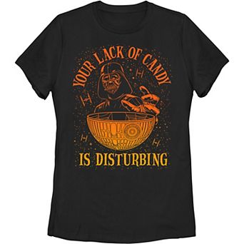 Juniors' Star Wars Vader Lack Of Candy Halloween Graphic Tee