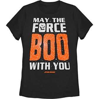 Juniors' Star Wars May The Force Boo With You Halloween Graphic Tee