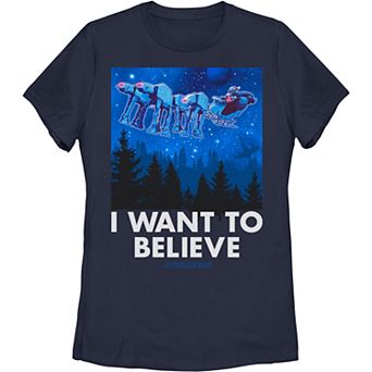 Juniors' Star Wars Santa Vader & The Flying Imperial Walkers Graphic Tee