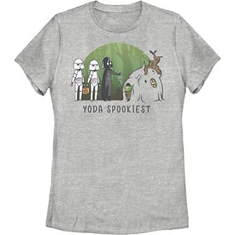 Juniors' Star Wars Yoda Spookiest Halloween Graphic Tee