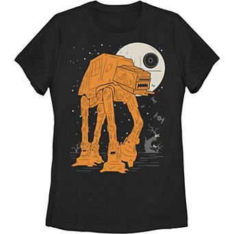 Juniors' Star Wars AT-AT Moon Death Star Halloween Poster Graphic Tee