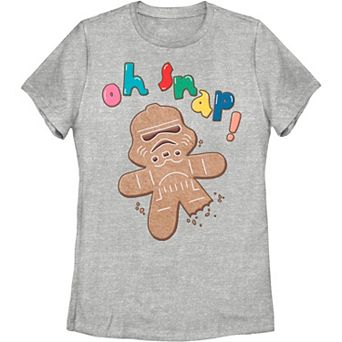 Juniors' Star Wars Stormtrooper Oh Snap! Gingerbread Graphic Tee