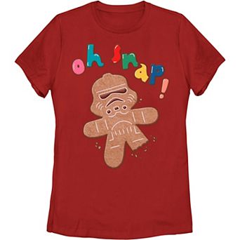 Juniors' Star Wars Stormtrooper Oh Snap! Gingerbread Graphic Tee