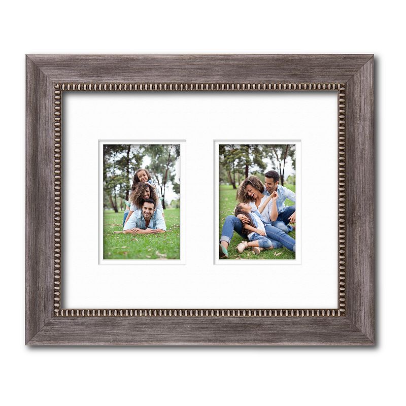 Courtside Market Grey 2-Opening 4 x 6 Collage Frame, Silver, 11X14