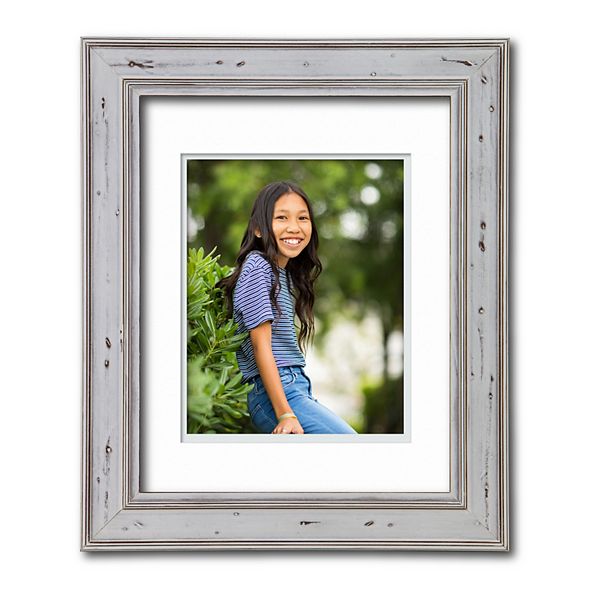 Courtside Market Alabaster Finish Two Tone Double Mat 8 X 10 Frame