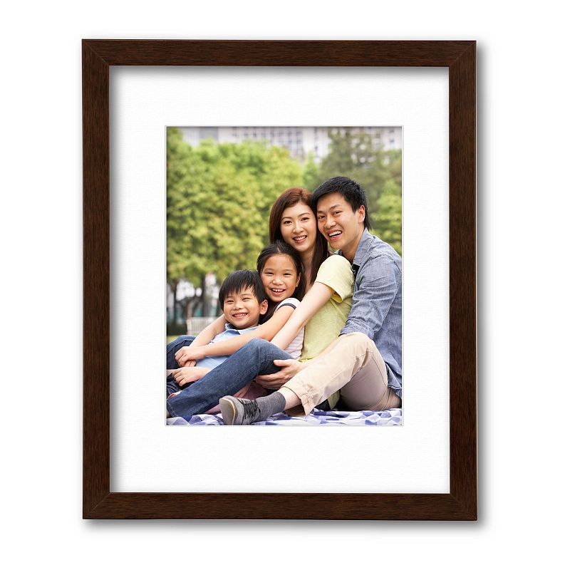 Harvest Collection Walnut Wall Frame with White Mat, Lt Brown, 11X14