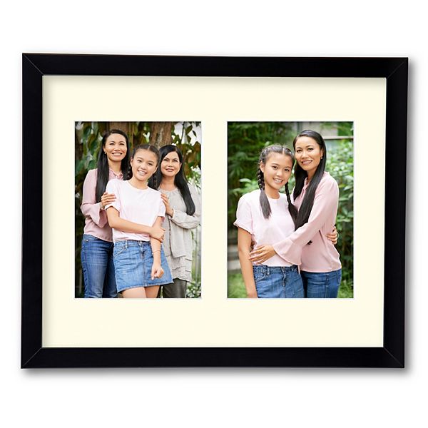 Harvest Collection Black Collage Frame with Linen Mat