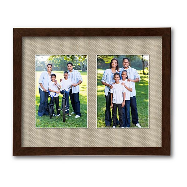 Harvest Collection Walnut Collage Frame with Linen Mat