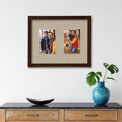 Harvest Collection Walnut Collage Frame with Linen Mat
