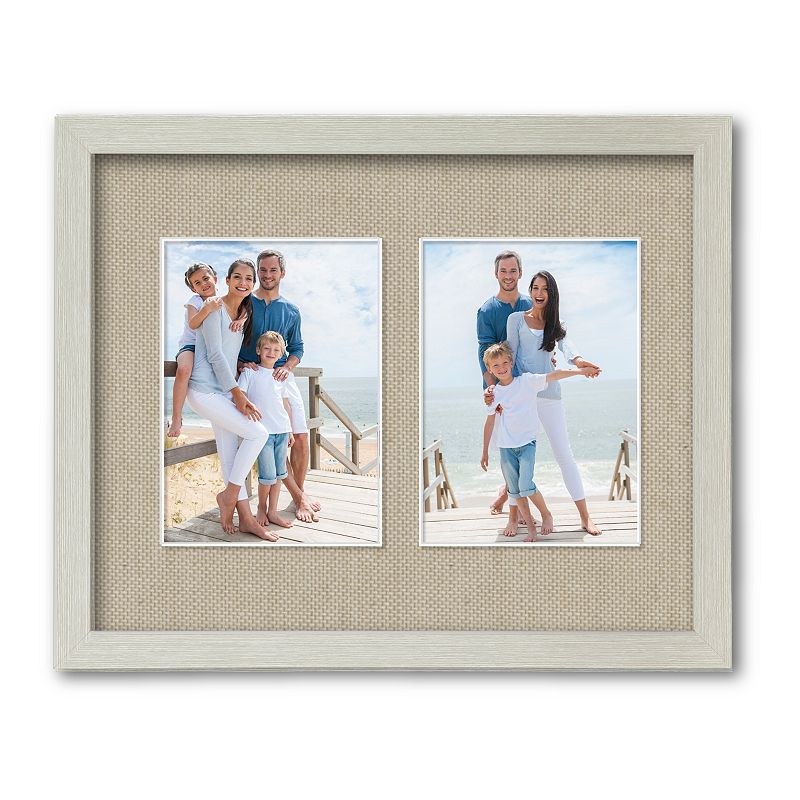 Harvest Collection Driftwood Grey Collage Frame with Linen Mat, 11X14