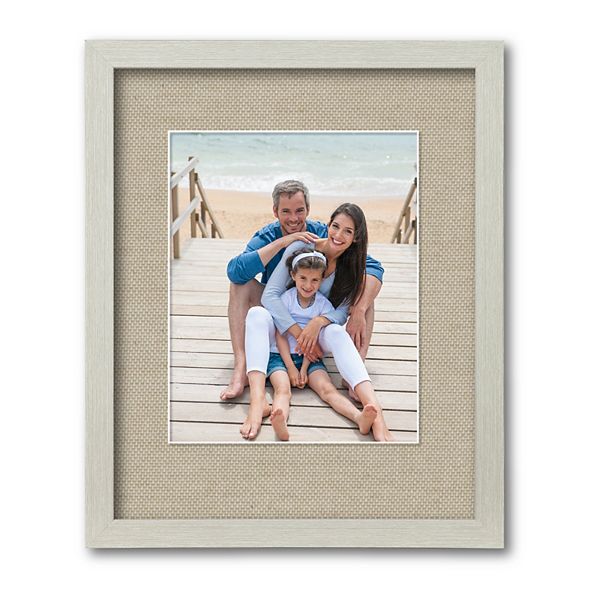 Harvest Collection Driftwood Gray Wall Frame with Linen Mat