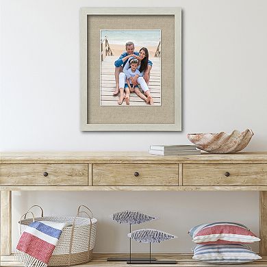 Harvest Collection Driftwood Grey Wall Frame with Linen Mat