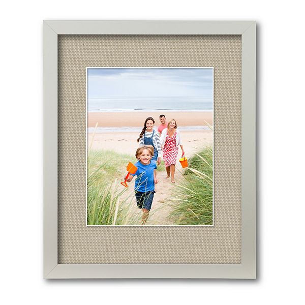 Harvest Collection French White Wall Frame with Linen Mat